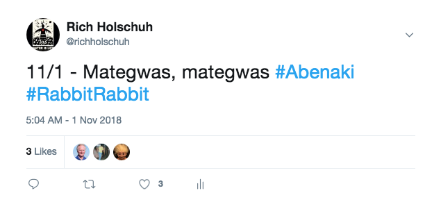 mategwas mategwas abenaki rabbit rabbit tweet